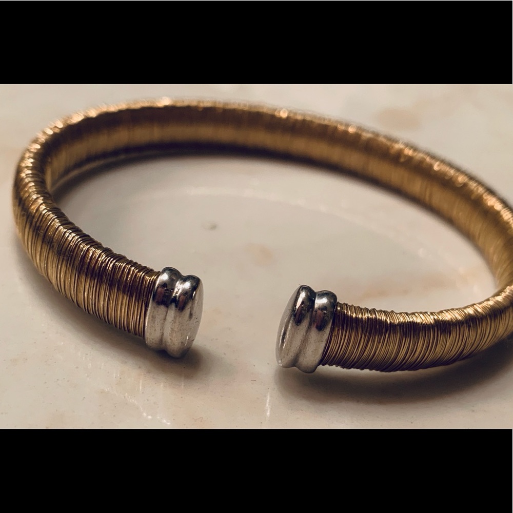 Two tone sterling silver bracelet